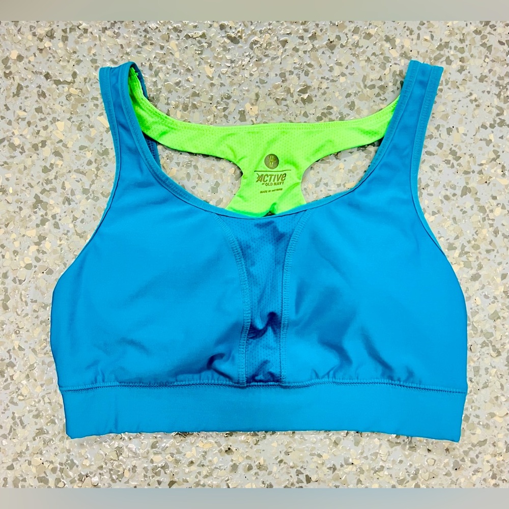 OLD NAVY Sports Bra for Womens. Size Medium. Color Blue/Green.